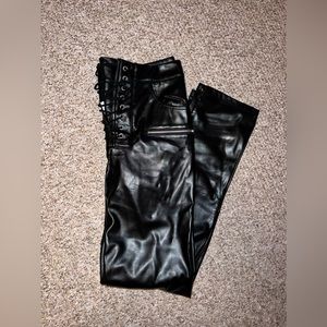 Faux leather pants